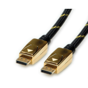 Kabel DisplayPort , DP-DP M/M, 3.0m, crno/zlatni,Roline GOLD